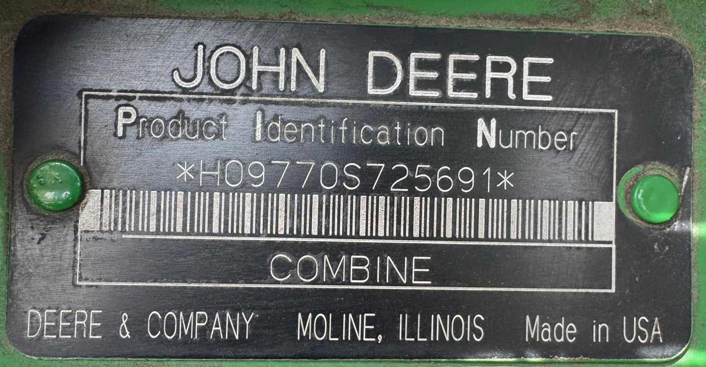 2008 9770 STS John Deere combine